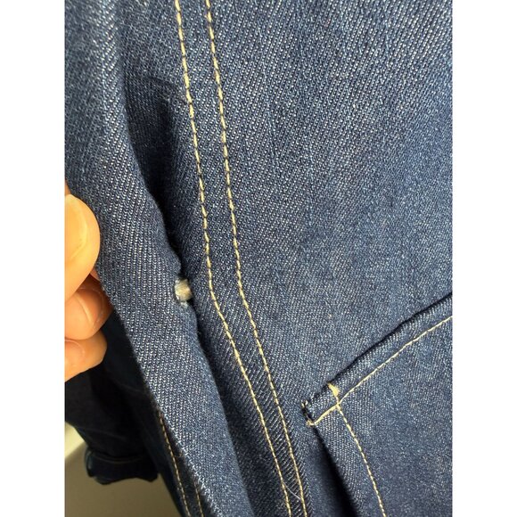 Psophia NWOT Denim Mini Dress Flower Brooch Size XS Luxury Designer Retro - Picture 9 of 13